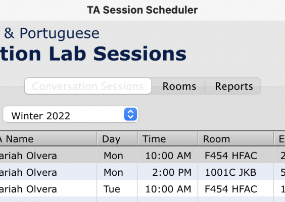 Spanish & Portuguese TA Scheduler